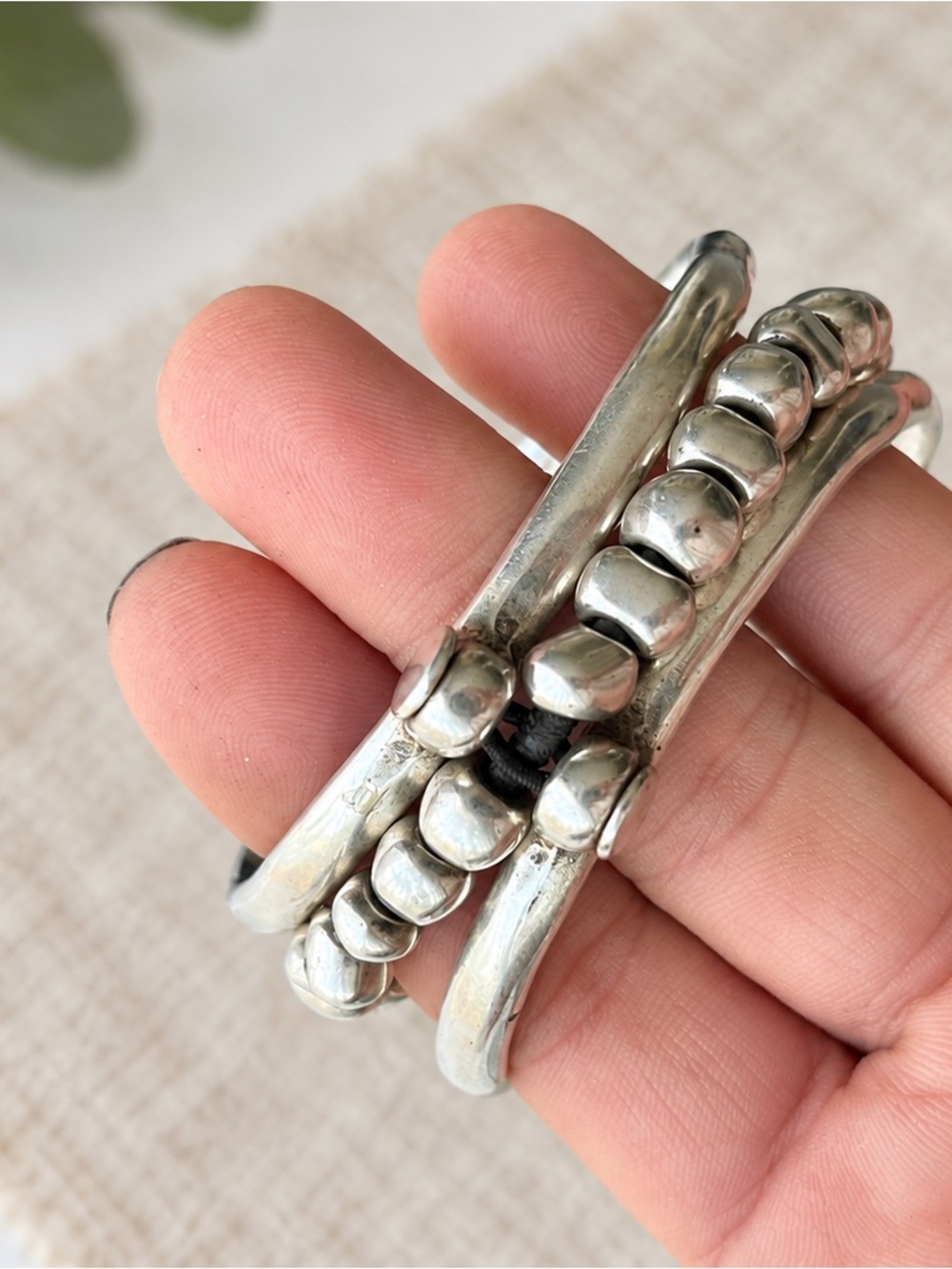 UNOde50 Multi-Strand Silver Stackable Bangle Bracelet! - Picture 3 of 5